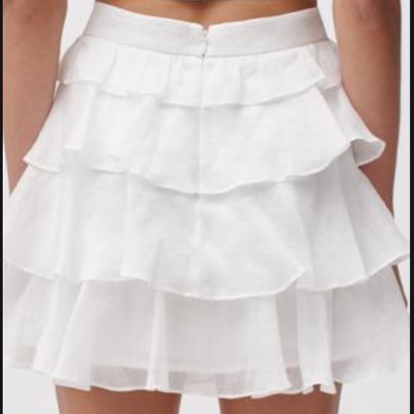 JOSLIN TALISA LINEN RAMIE SKIRT IN OPTICAL WHITE - Picture 6 of 7